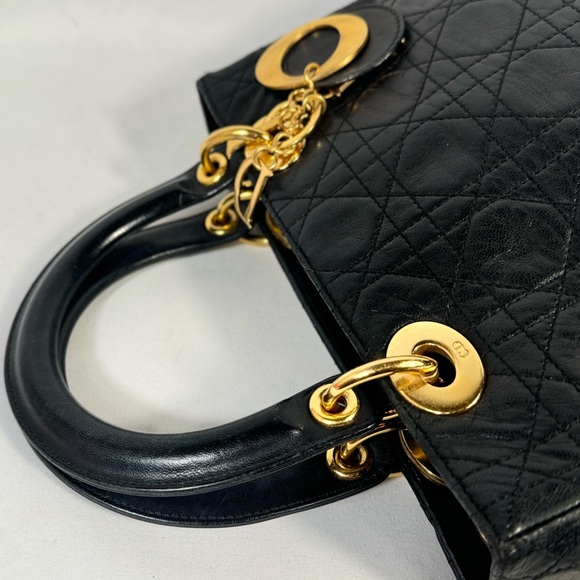 Lady Dior Lambskin Cannage Excellent Used Cond. with Dust Bag & Cert‎ Of Auth - Picture 9 of 14